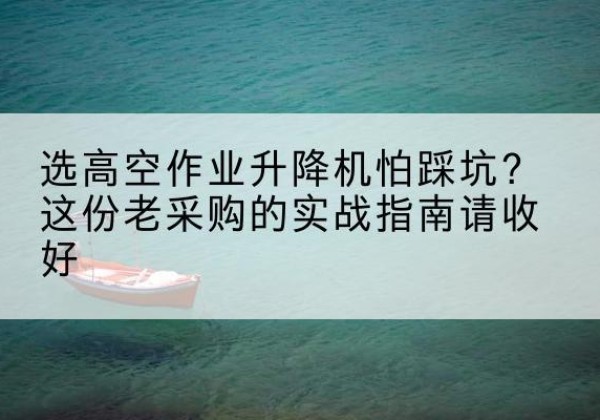 都昌高空作业升降机厂家推荐-选高空作业升降机怕踩坑？这份老采购的实战指南请收好