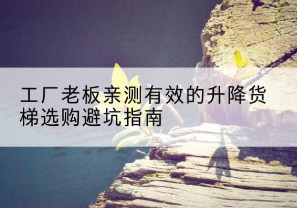 都昌升降货梯怎么选-工厂老板亲测有效的升降货梯选购避坑指南